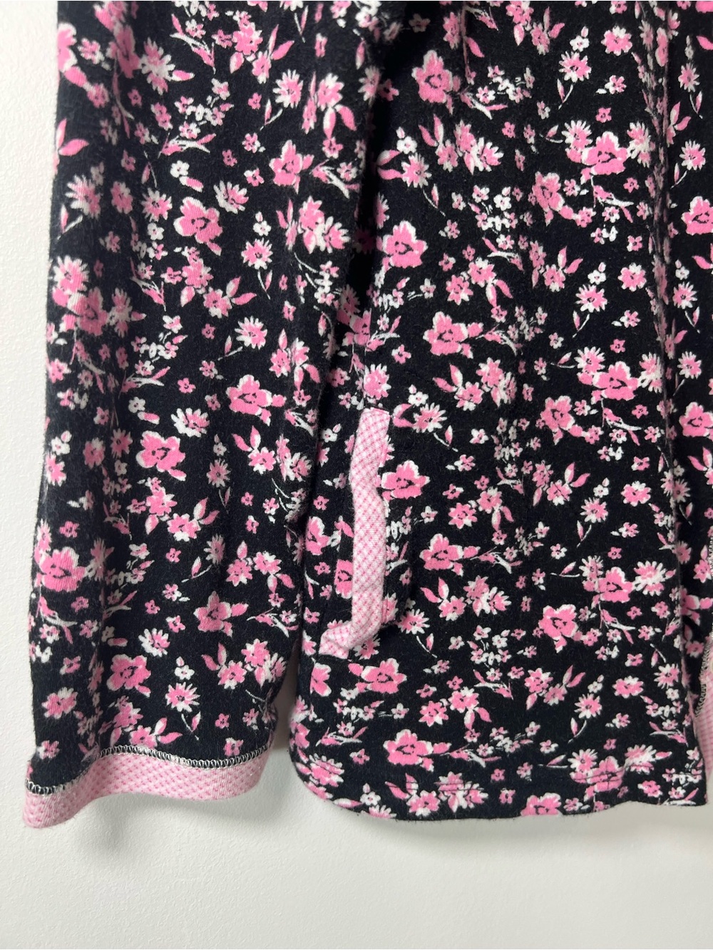 Carole Hochman Women’s Small Black with Pink Florals and Trim Pyjama Top - Picture 2 of 5